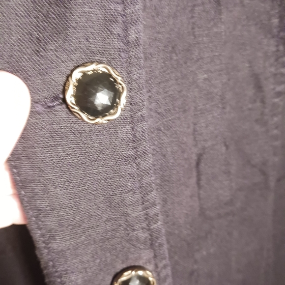 Chicos Design Black Linen Blend Full Button Down Sleeveless Maxi Dress Large 3 - Picture 4 of 5